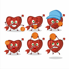 Talented cupid love arrow cartoon character as a basketball athlete