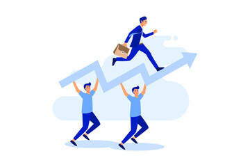 Creative Square Powerful Reliable Team Player Creative Businessman Illustration Concept