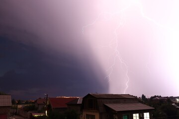 Naklejka na ściany i meble lightning in the city