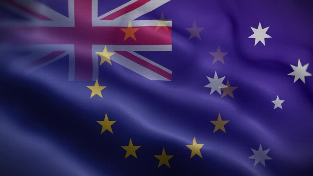 EU Australia Flag Loop Background 4K