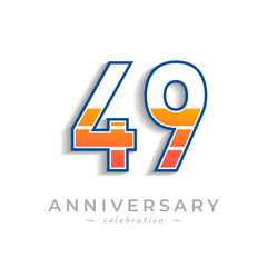 49 Year Anniversary Celebration with Charging Icon Battery for Celebration Event, Wedding, Greeting card, and Invitation Isolated on White Background