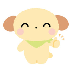 いいね・グッドサインしている犬のイラスト
