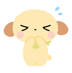 お願いポーズの犬のイラスト