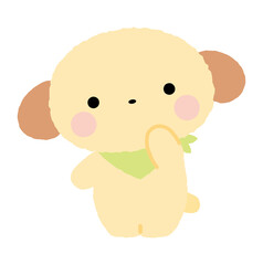首を傾げる犬のイラスト