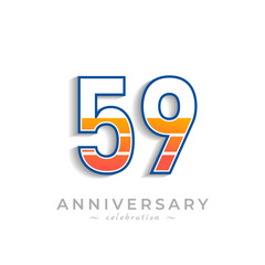 59 Year Anniversary Celebration with Charging Icon Battery for Celebration Event, Wedding, Greeting card, and Invitation Isolated on White Background