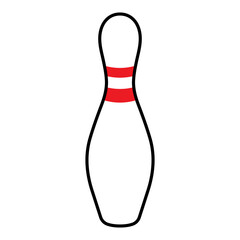 Vector Bowling Pin on White Background
