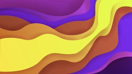 papercut fluid purple yellow colorful abstract geometric design background