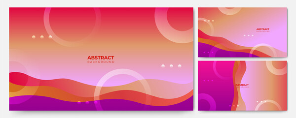 Set of abstract modern trendy minimal colorful background. Dynamic shapes composition with modern hipster futuristic graphic. Vector abstract background texture design, bright poster, banner