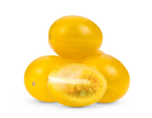 Yellow cherry Tomatoes isolated on white