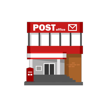 Simple Post office flat icon isolated on white background, building or places concept sign and symbol vector illustration.