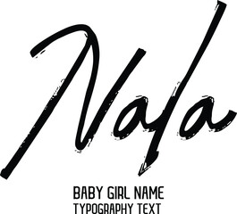 Nala Girl Name in Stylish Cursive Brush Typography Text