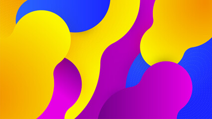 Modern bloob blue purple yellow colorful abstract geometri design background
