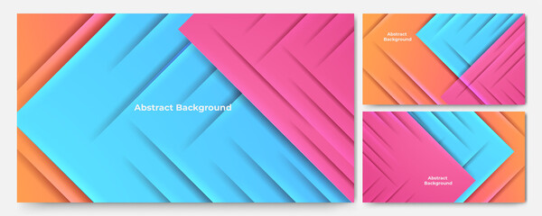 dynamic shape blue pink orange colorful abstract geometri design background