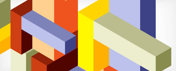 Abstract background. 3d cubes, cubic elements and blocks. Techno or business concept for wallpaper, banner, background, landing page