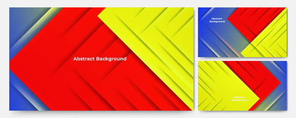 dynamic shape blue red yellow colorful abstract geometric design background