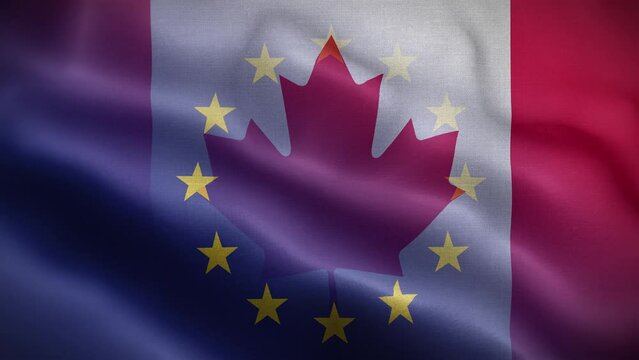 EU Canada Flag Loop Background 4K