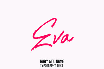 Eva Woman's name in Cursive Pink Color Calligraphy Text Design