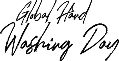 Global Hand Washing Day Stylish Brush Calligraphy Text