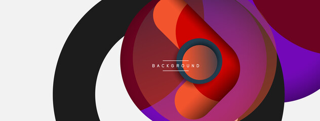 Vector round shapes circles minimal geometric background. Vector illustration for wallpaper banner background or landing page