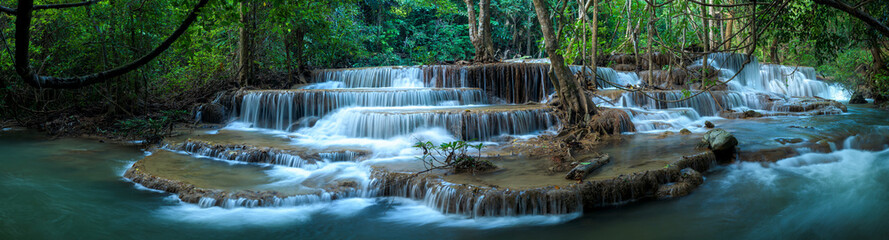 Beautiful deep forest waterfall in Thailand