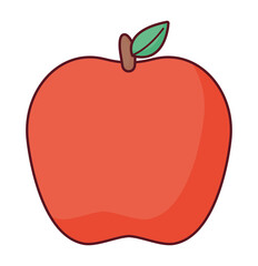 red apple with leaf