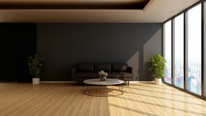 modern office lounge wall logo mockup