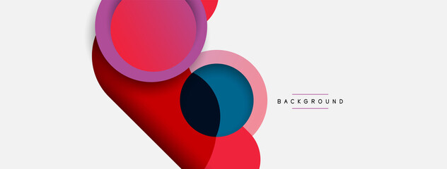 Vector round shapes circles minimal geometric background. Vector illustration for wallpaper banner background or landing page