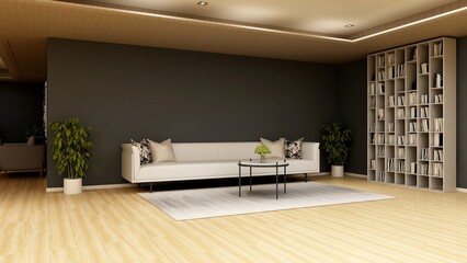 modern office lounge wall logo mockup