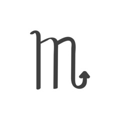 Scorpio astrology sign line icon