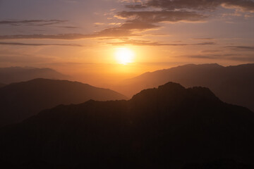 sunset over the mountains
