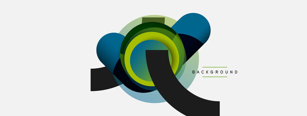 Circle and round shapes abstract background. Vector illustration for wallpaper banner background or landing page