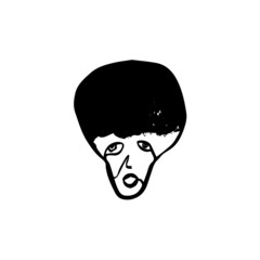 Female face black and white, emotion of pain