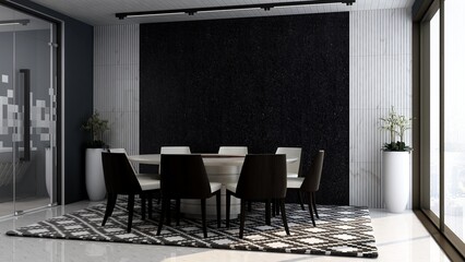 modern office meeting room for company wall logo mockup