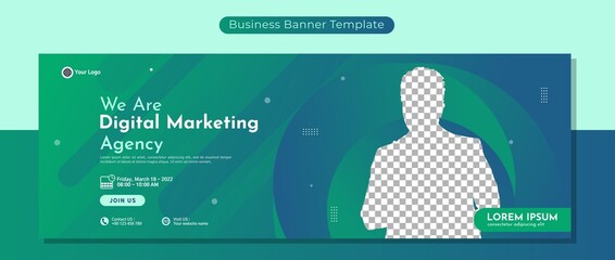 Creative corporate business banner template design for webinar, marketing, online class program, etc