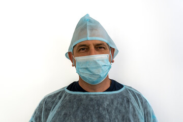 photo of male doctor on white background