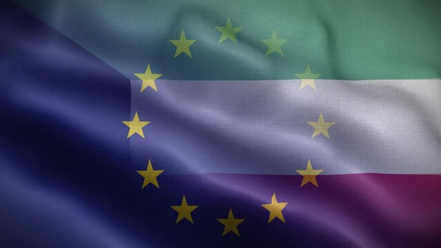 EU Kuwait Flag Loop Background 4K