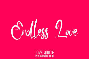 Endless Love Beautiful Calligraphic Cursive Text on Pink Background