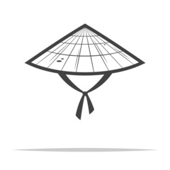 Asian conical hat icon transparent vector isolated