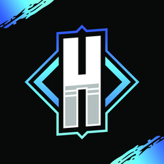Initial H Gaming Logo Design Template Inspiration, Vector Illustration.