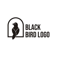 Logo of Black bird perched in a window-like frame