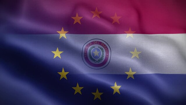 EU Paraguay Flag Loop Background 4K
