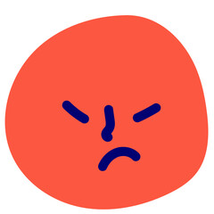 Angry face vector illustration in flat color design