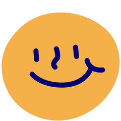 Smile face vector illustration in flat color design