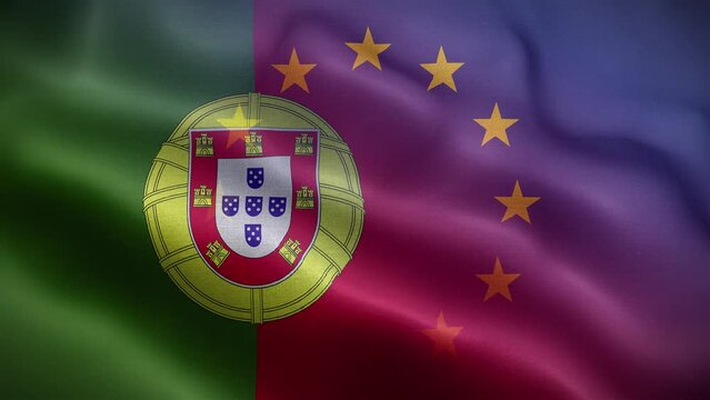 EU Portugal Flag Loop Background 4K
