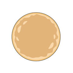 Pizza dough isolated on a white background.Vector illustration.Top view.