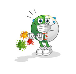 algerian flag refuse viruses cartoon. cartoon mascot vector