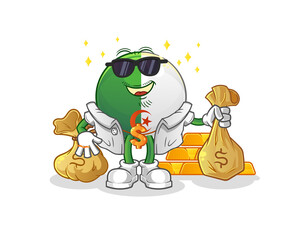 algerian flag rich character. cartoon mascot vector