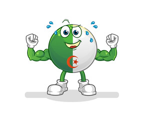algerian flag muscular cartoon. cartoon mascot vector