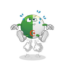 algerian flag fart jumping illustration. character vector