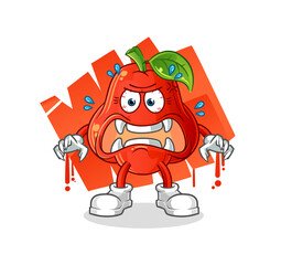 water apple monster vector. cartoon character